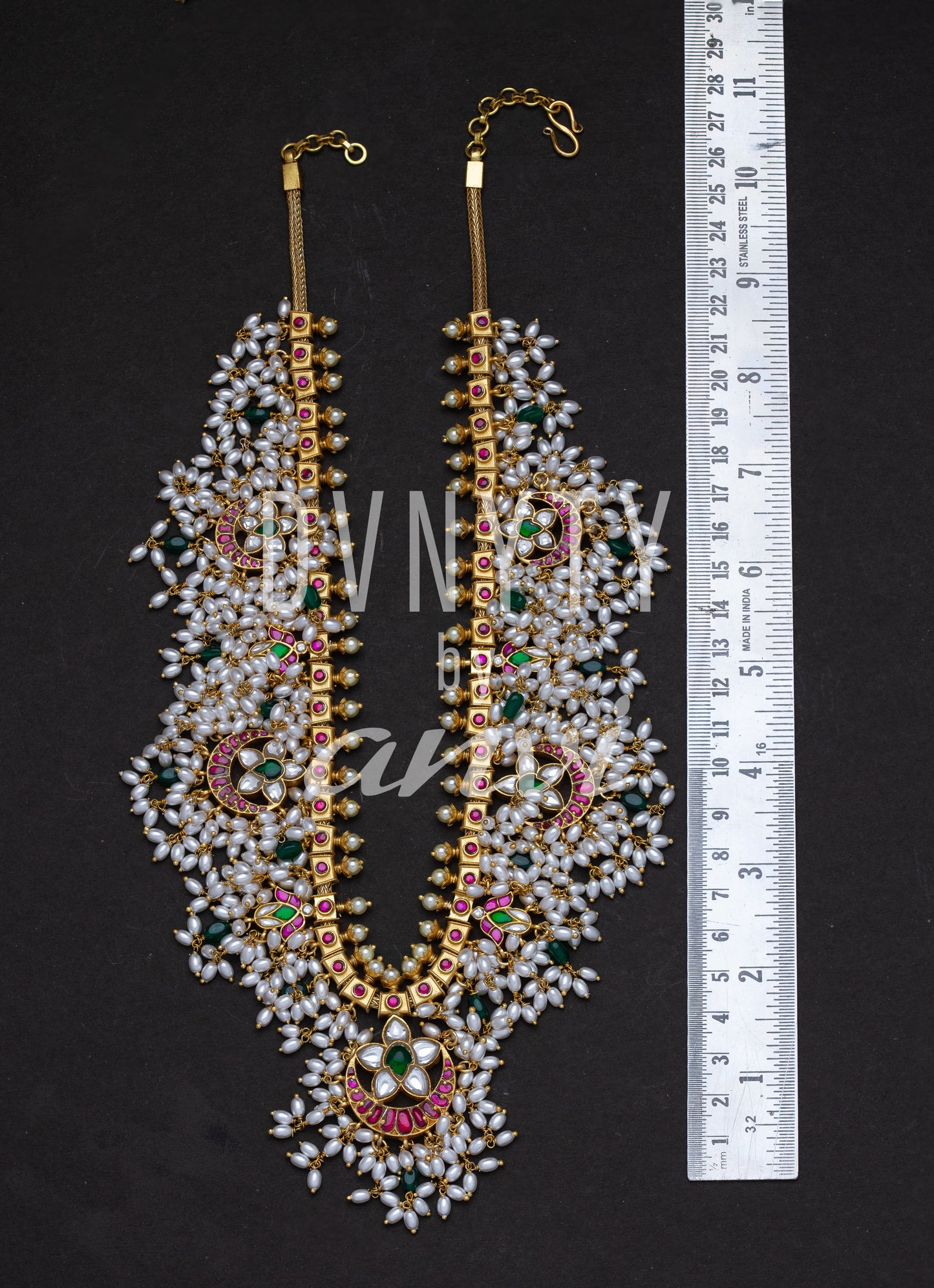 DVNYTY 925 Silver Guttapusala Chandbali Necklace