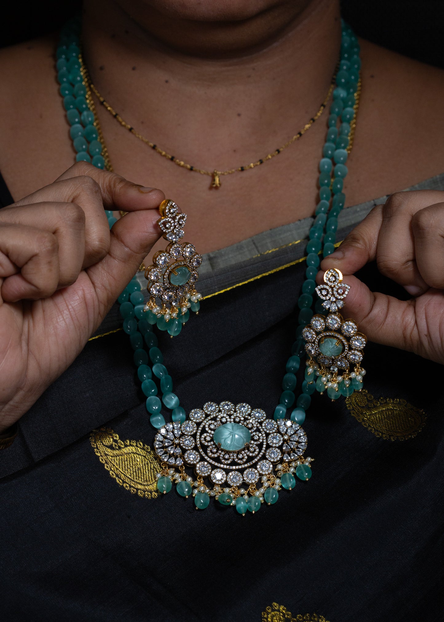 Blue Victorian Necklace Set