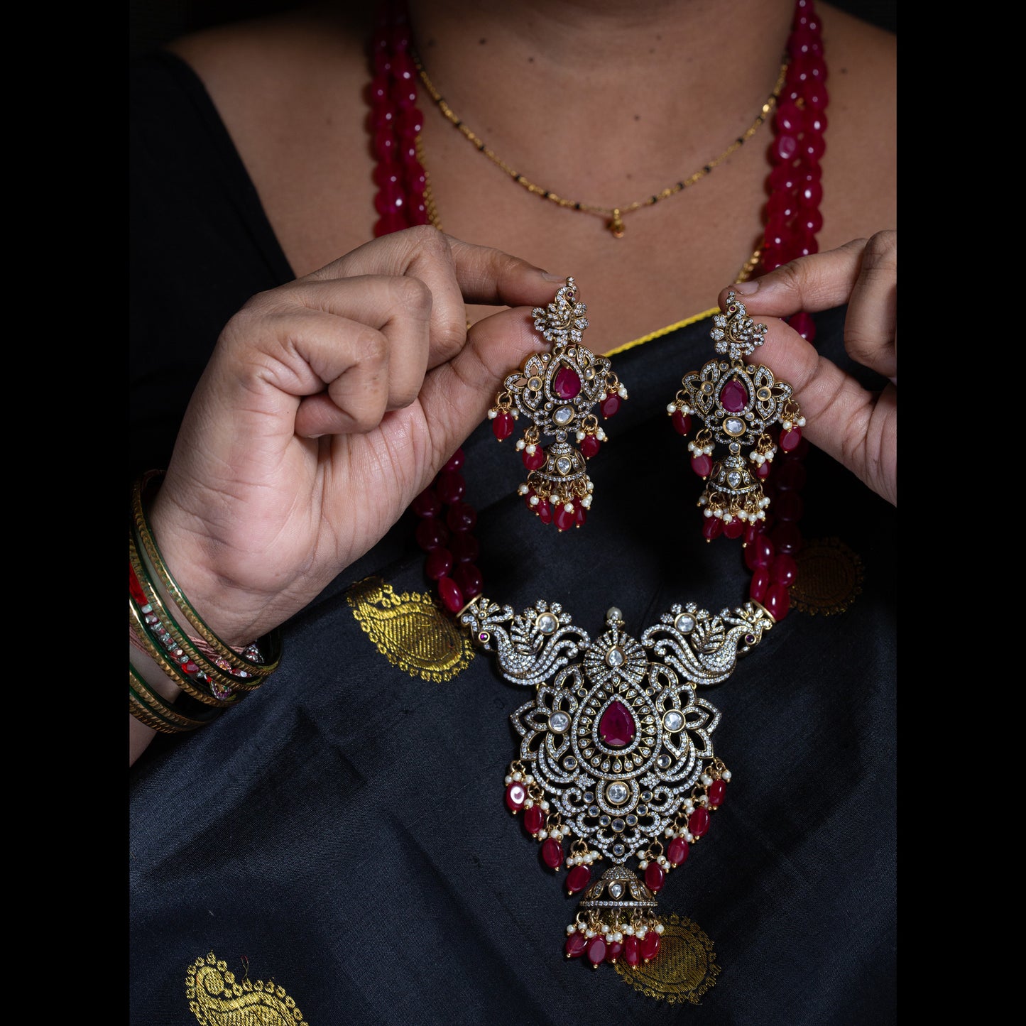 Ruby Victorian Necklace Set