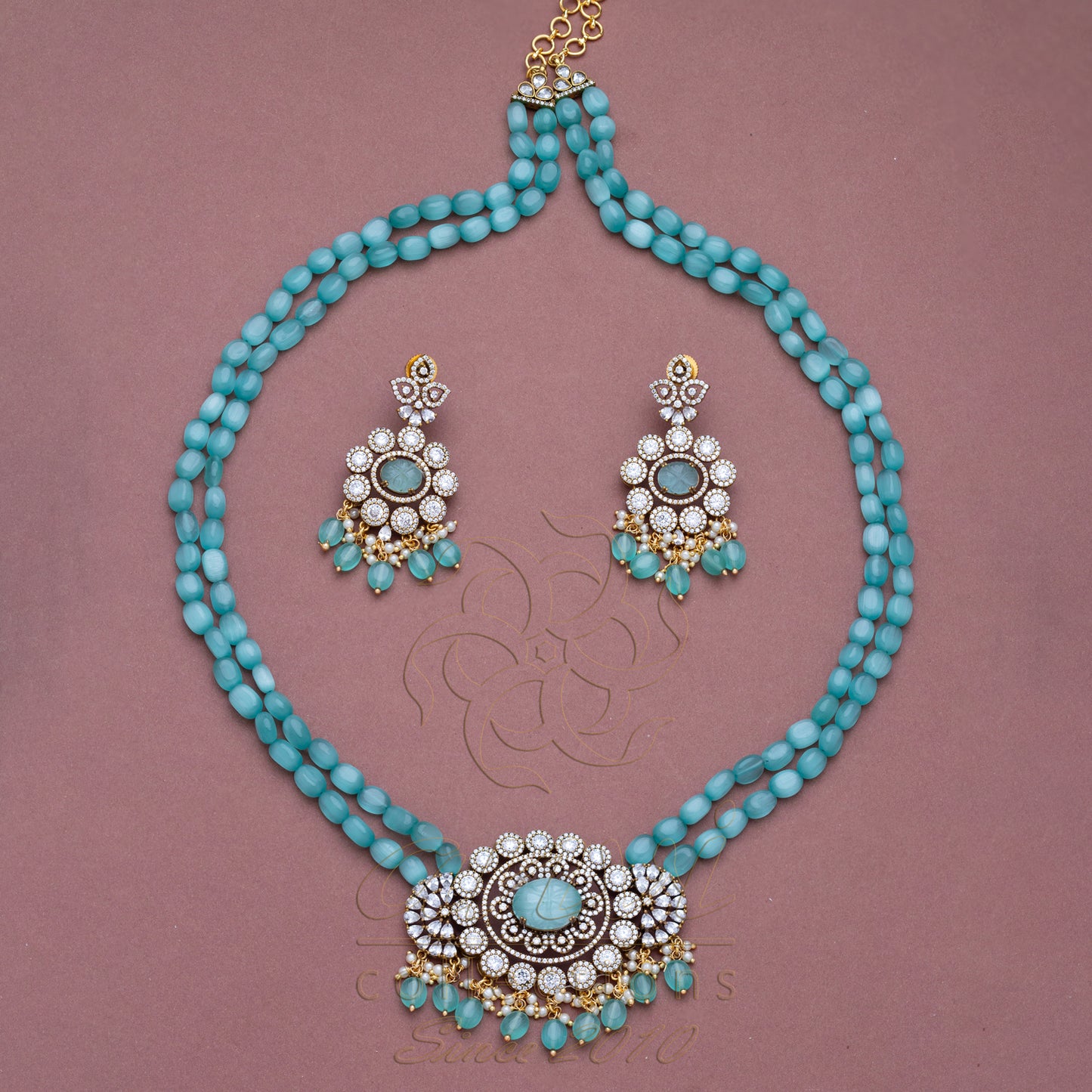 Blue Victorian Necklace Set