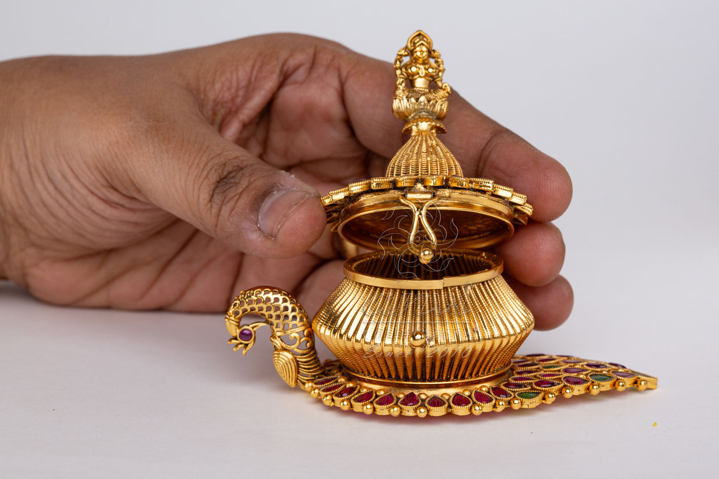 Peacock Long Kumkum Box