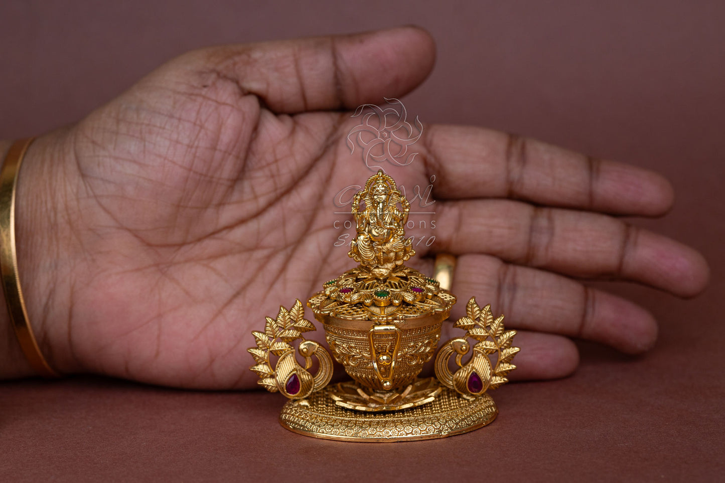 Shri Ganesh Peacock Sindoor Box