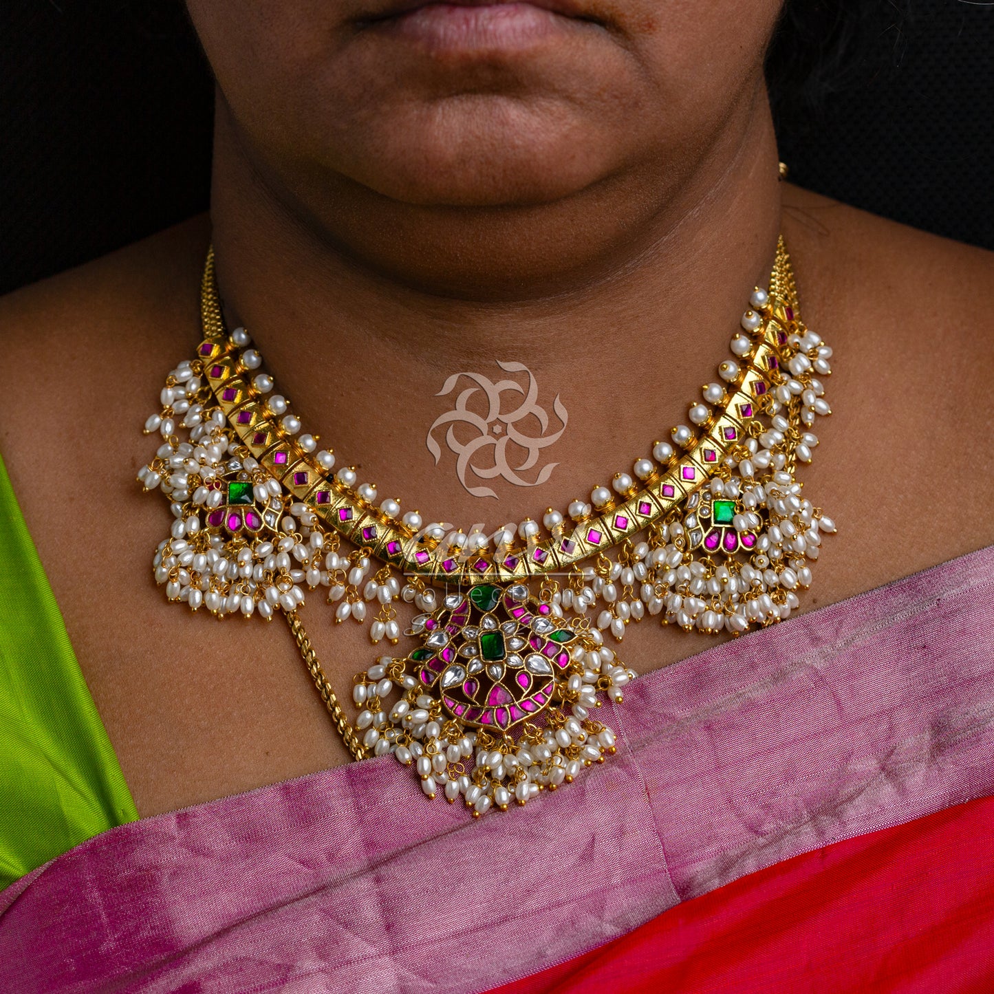 Twin Peacock Guttapusala Short Neckpiece
