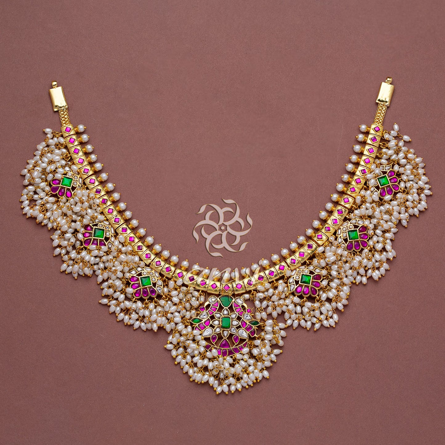 Twin Peacock Guttapusala Medium Necklace