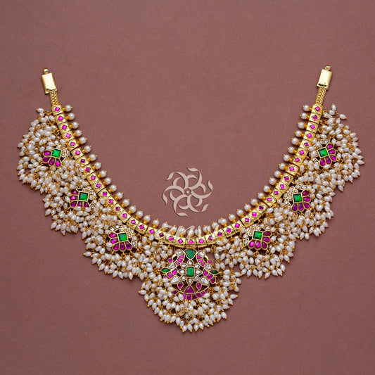 Twin Peacock Guttapusala Medium Necklace