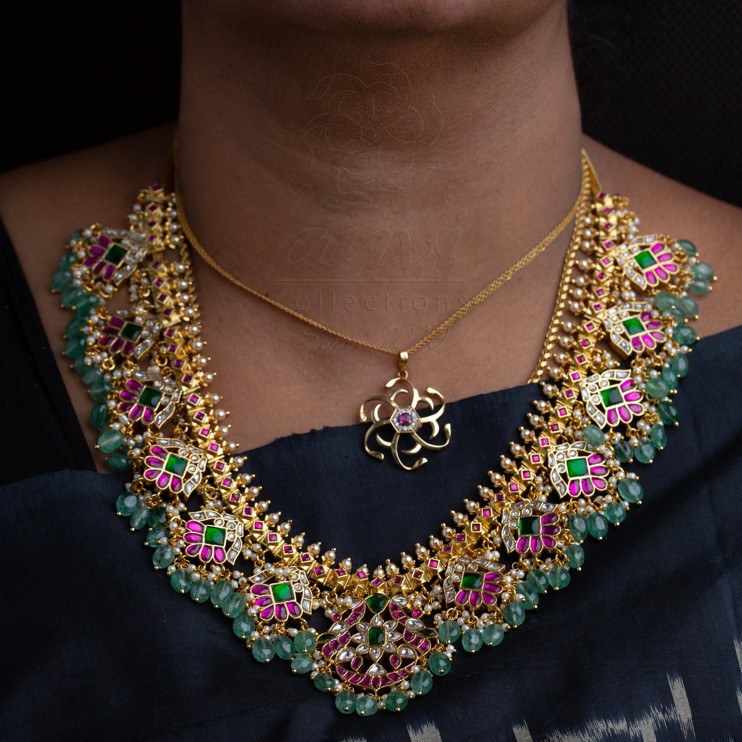 Strawberry Beads Guttapusala Necklace