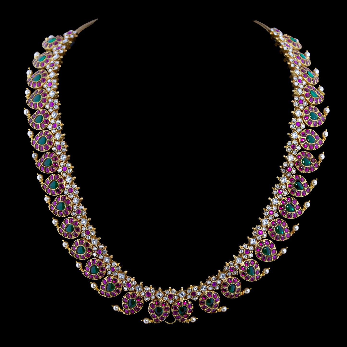 Jadau Kundan Mango Haaram with detachable Pendant