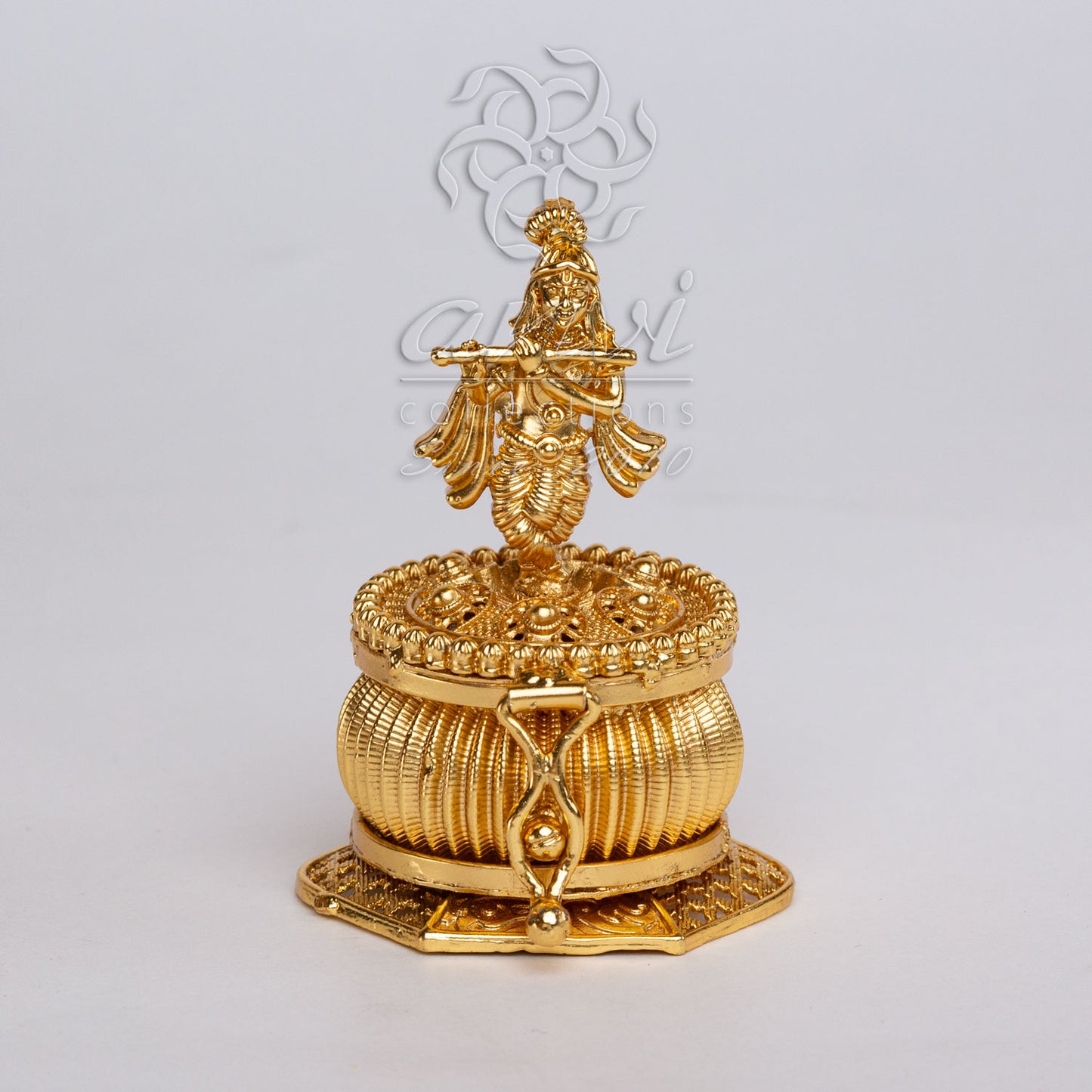 Krishna Round Small Kumkum Box