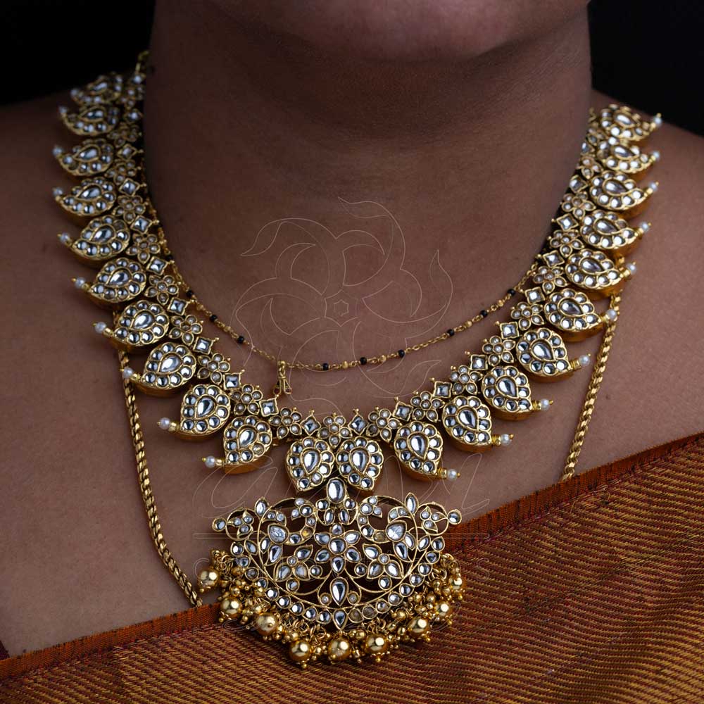 Mango Bridal Set in White Kempu
