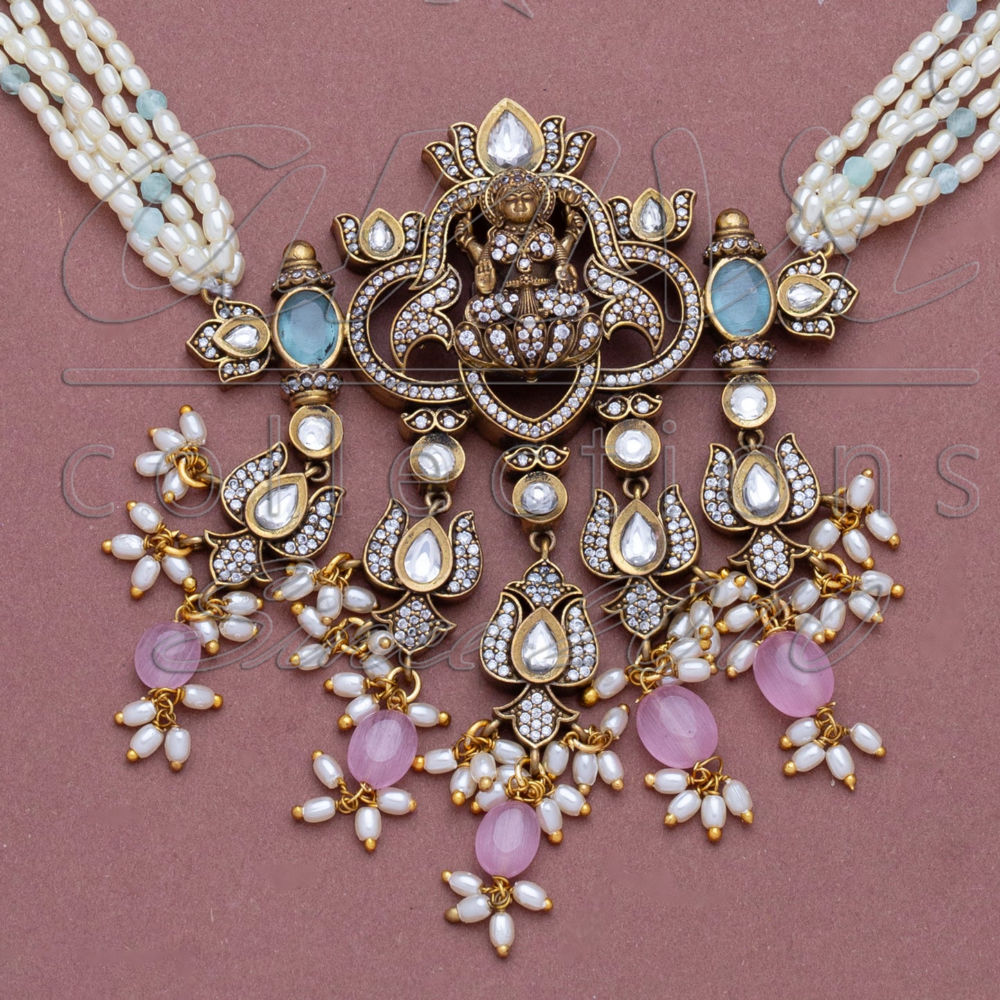 Lakshmi Pearls Victorian Necklace Set