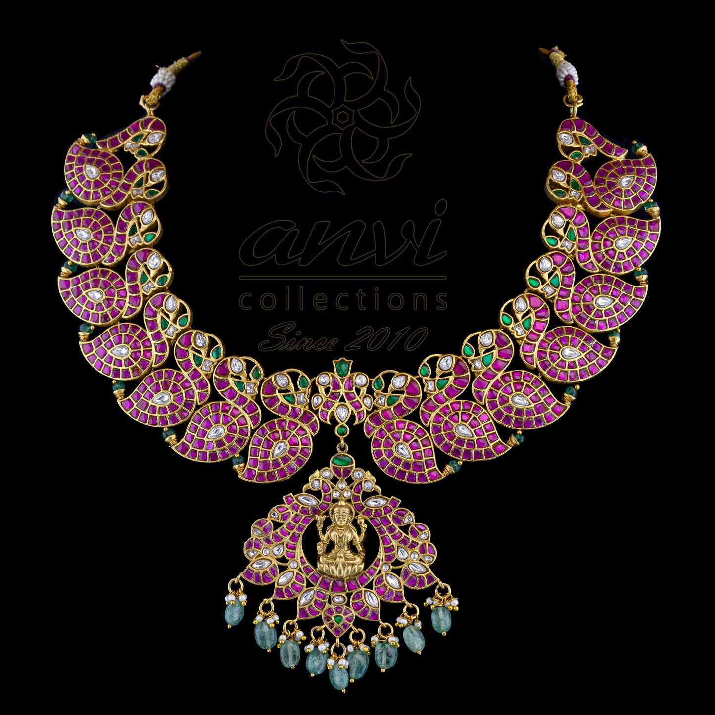 Hamsa Mango Necklace in jadau kundan