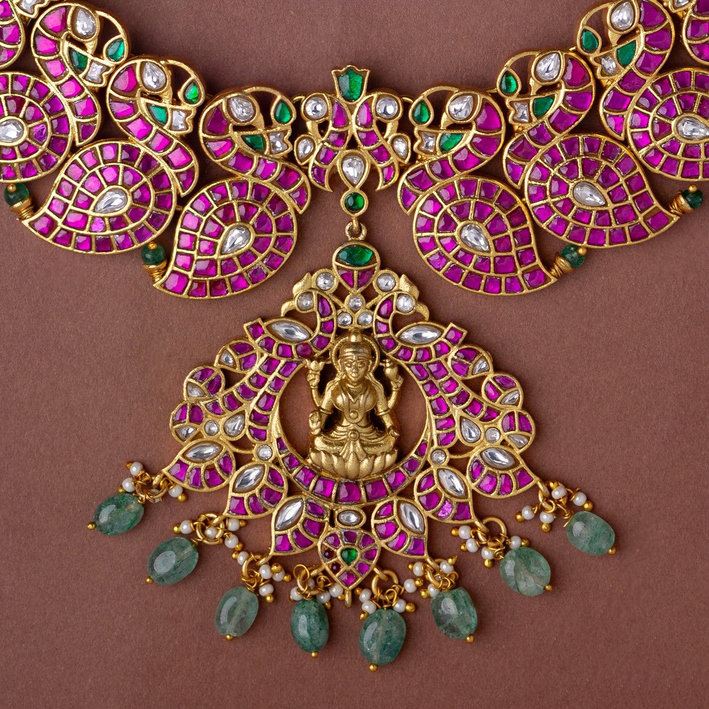 Hamsa Mango Necklace in jadau kundan