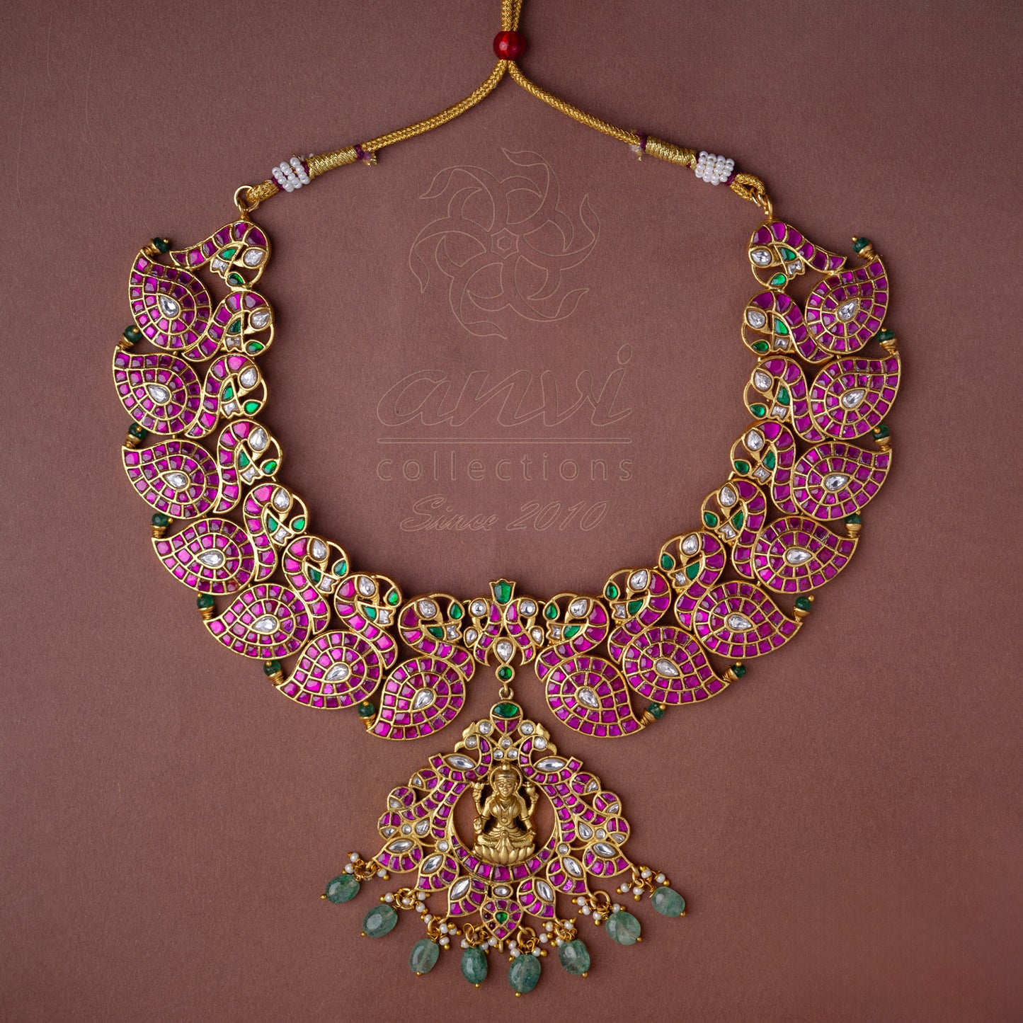Hamsa Mango Necklace in jadau kundan
