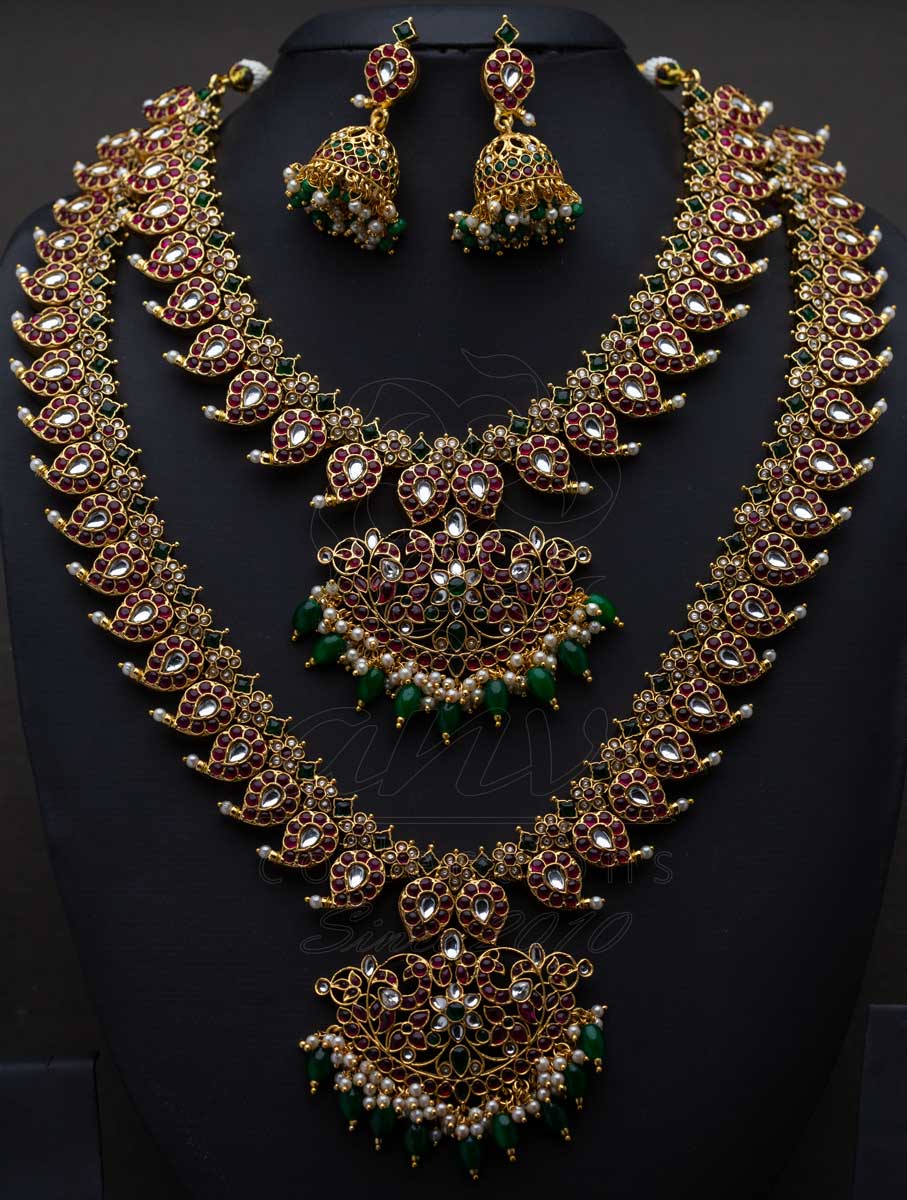 Mango Bridal Set in Red Kempu