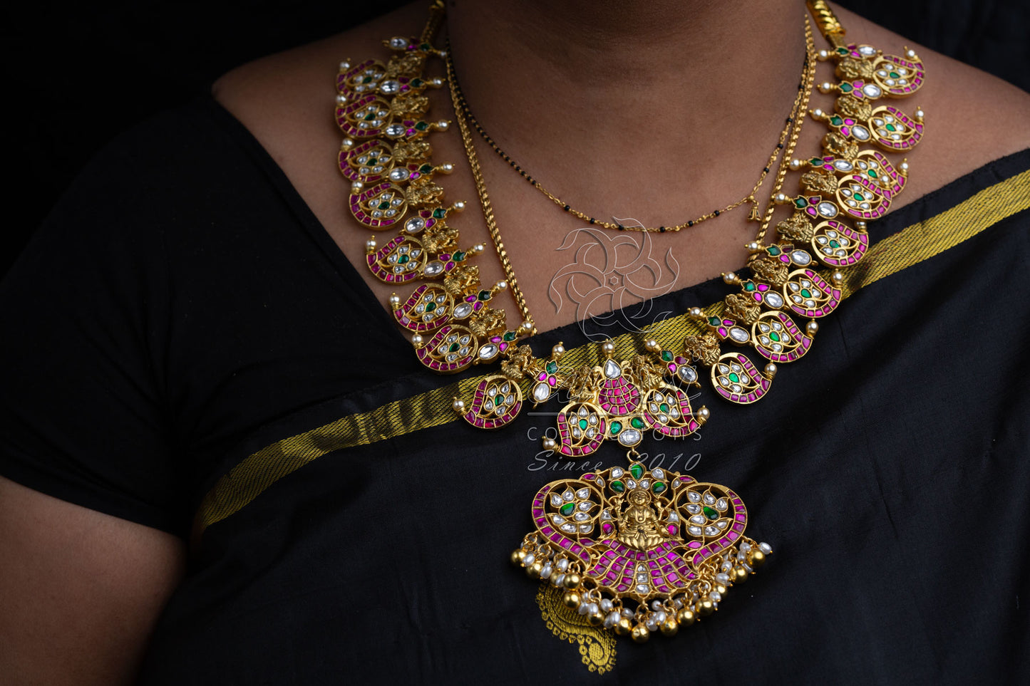 Nakshi Mango Haaram in jadau kundan
