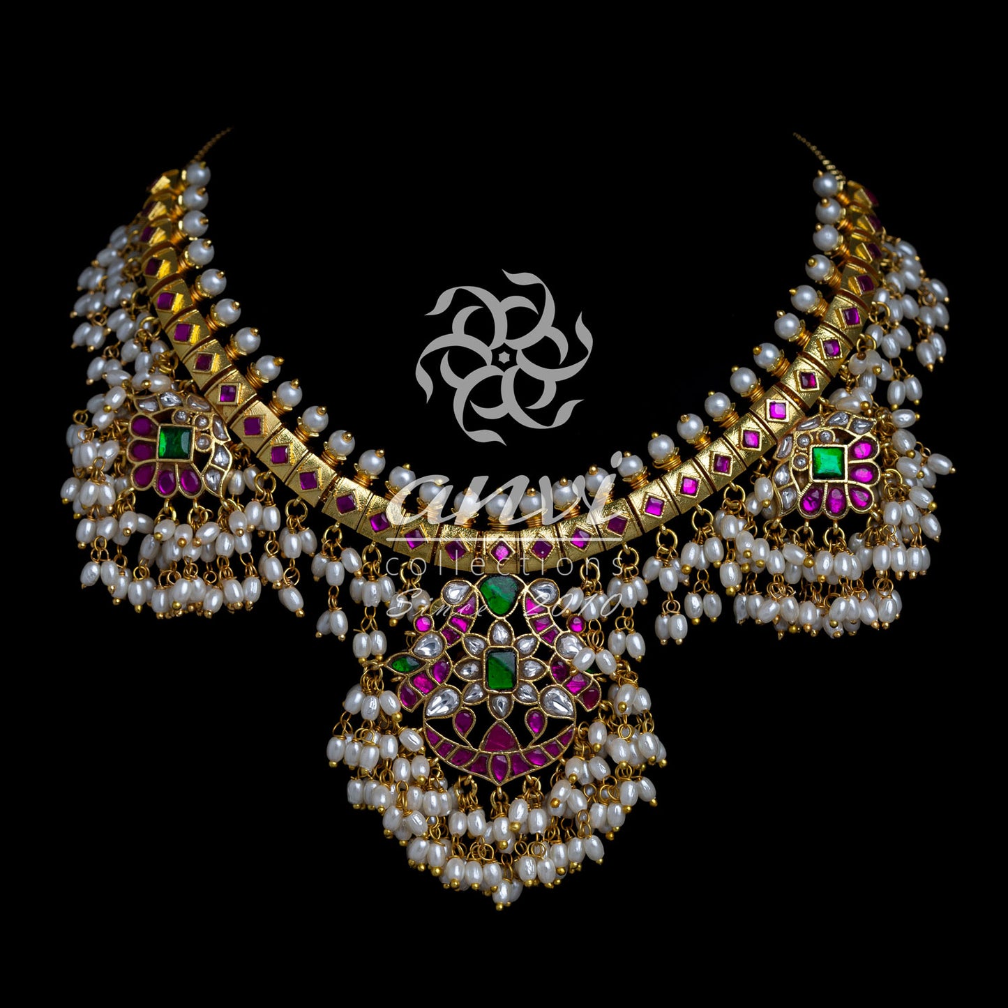 Guttapusala Bridal Combo 1 - Haaram with 3-pc short necklace