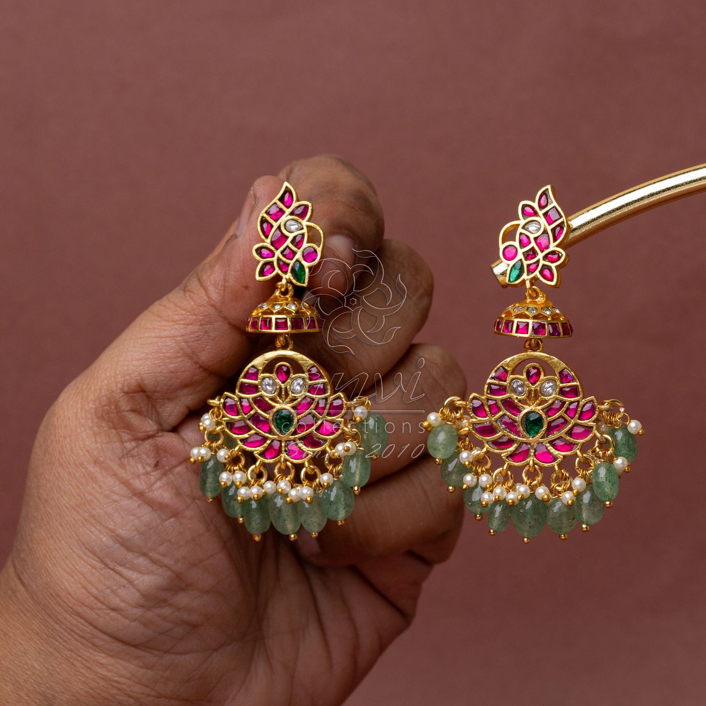 Peacock with Chandbali earrings