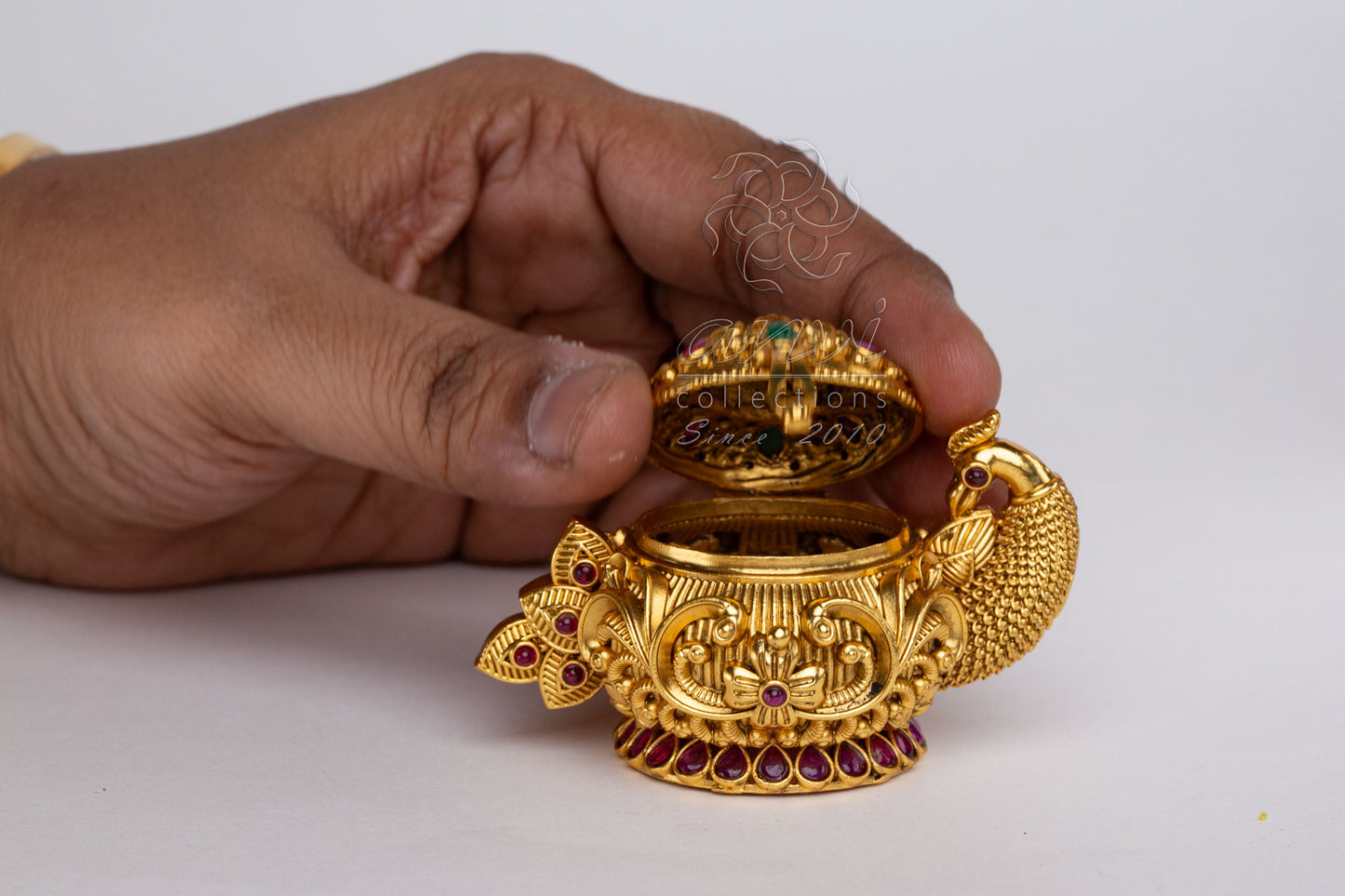 Peacock Short Kumkum Box