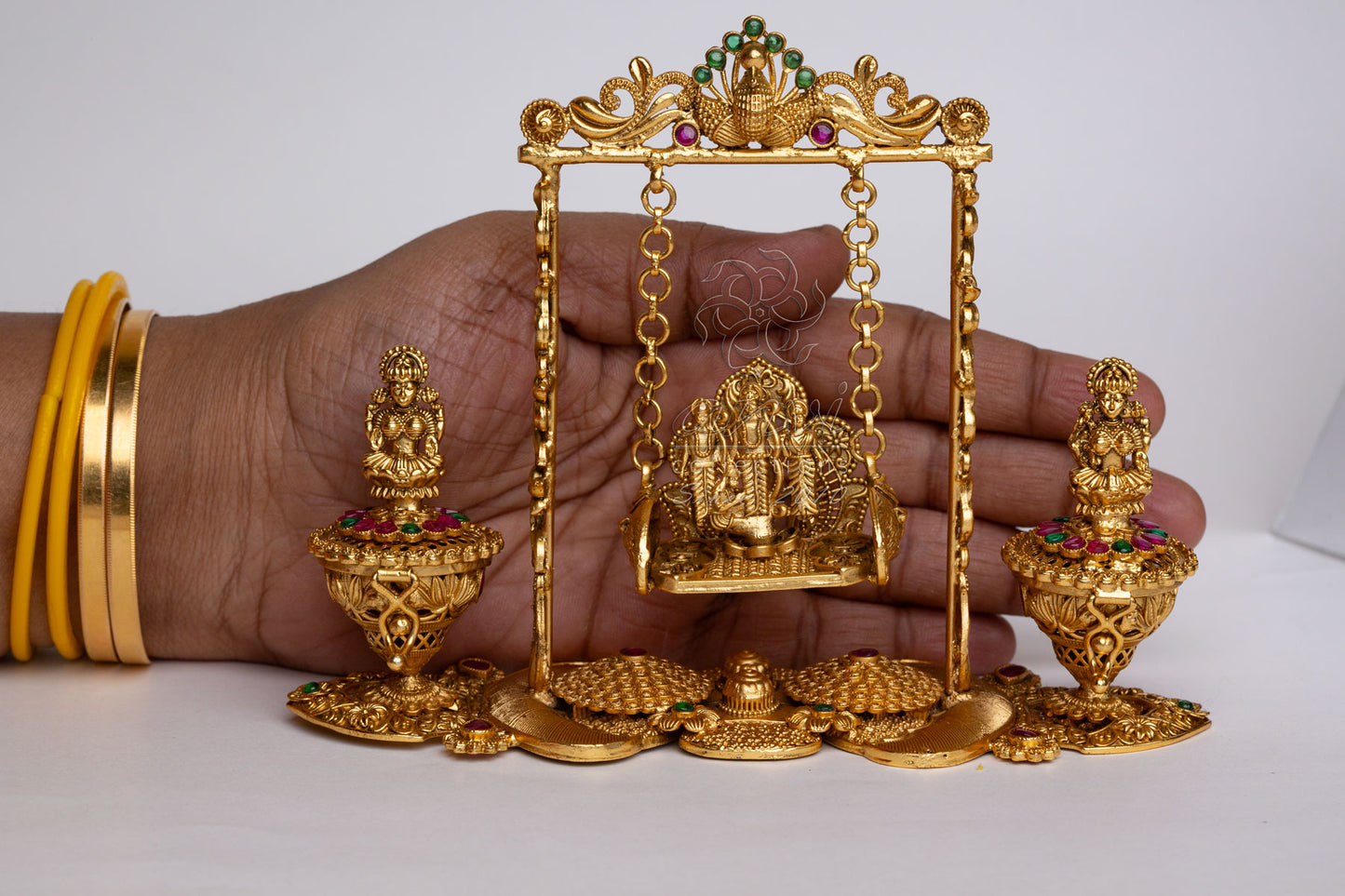 Ram Parivar Large Swing Double Kumkum Box