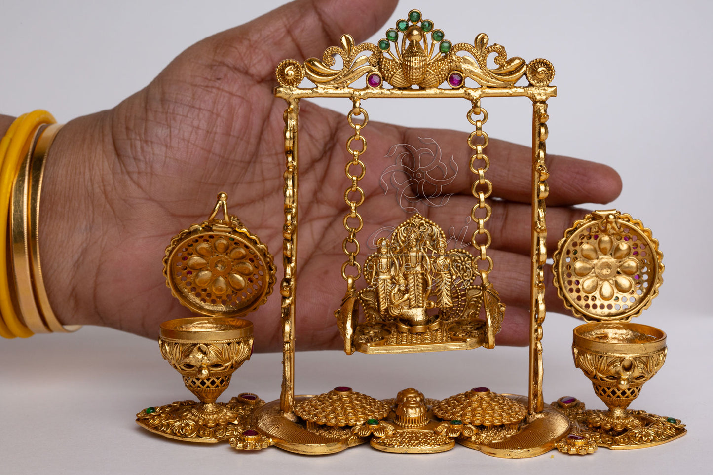 Ram Parivar Large Swing Double Kumkum Box