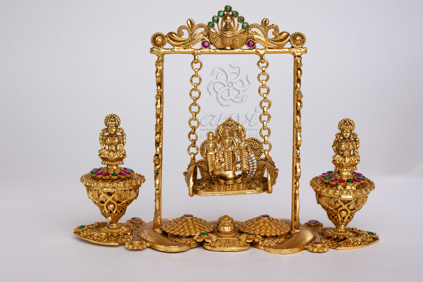 Ram Parivar Large Swing Double Kumkum Box
