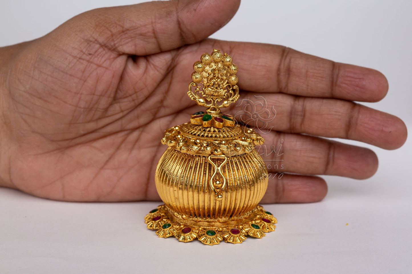 Round Lakshmi Kumkum Box
