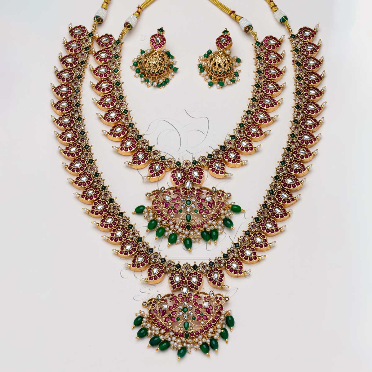 Mango Bridal Set in Red Kempu