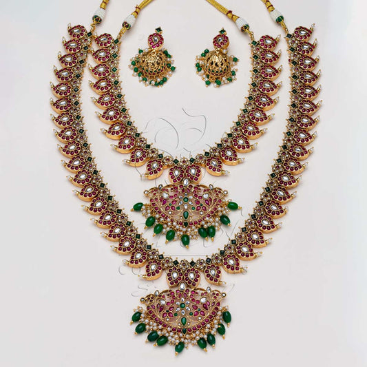 Mango Bridal Set in Red Kempu