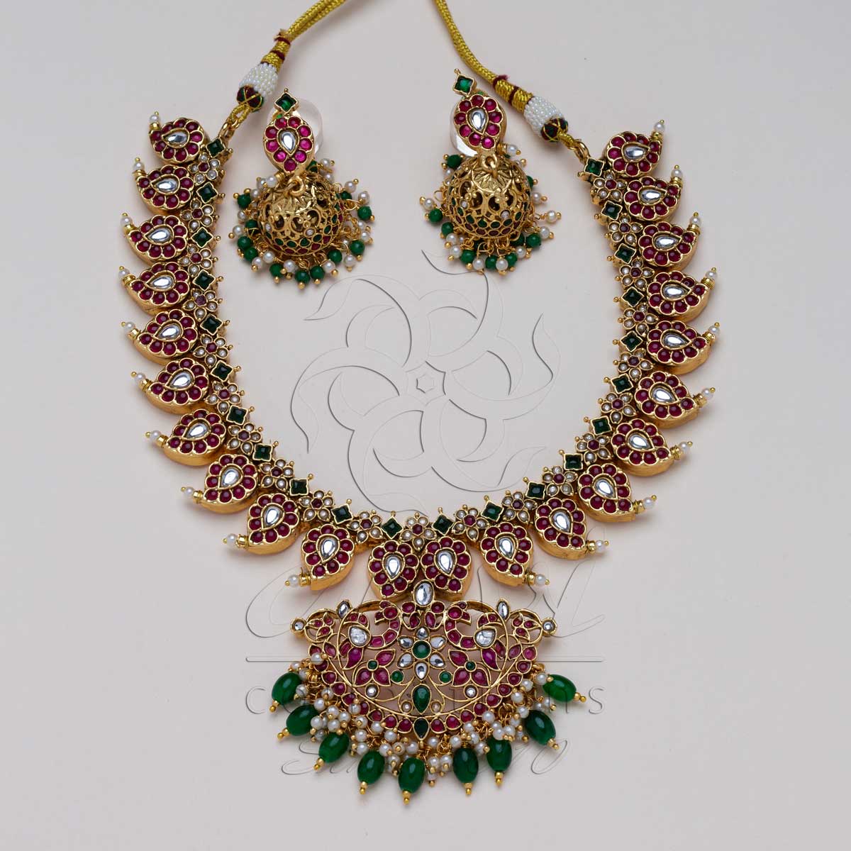 Mango Bridal Set in Red Kempu