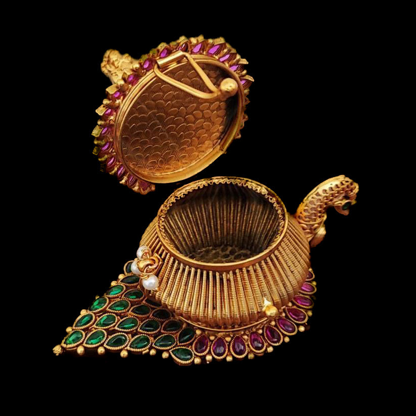 Peacock Long Kumkum Box