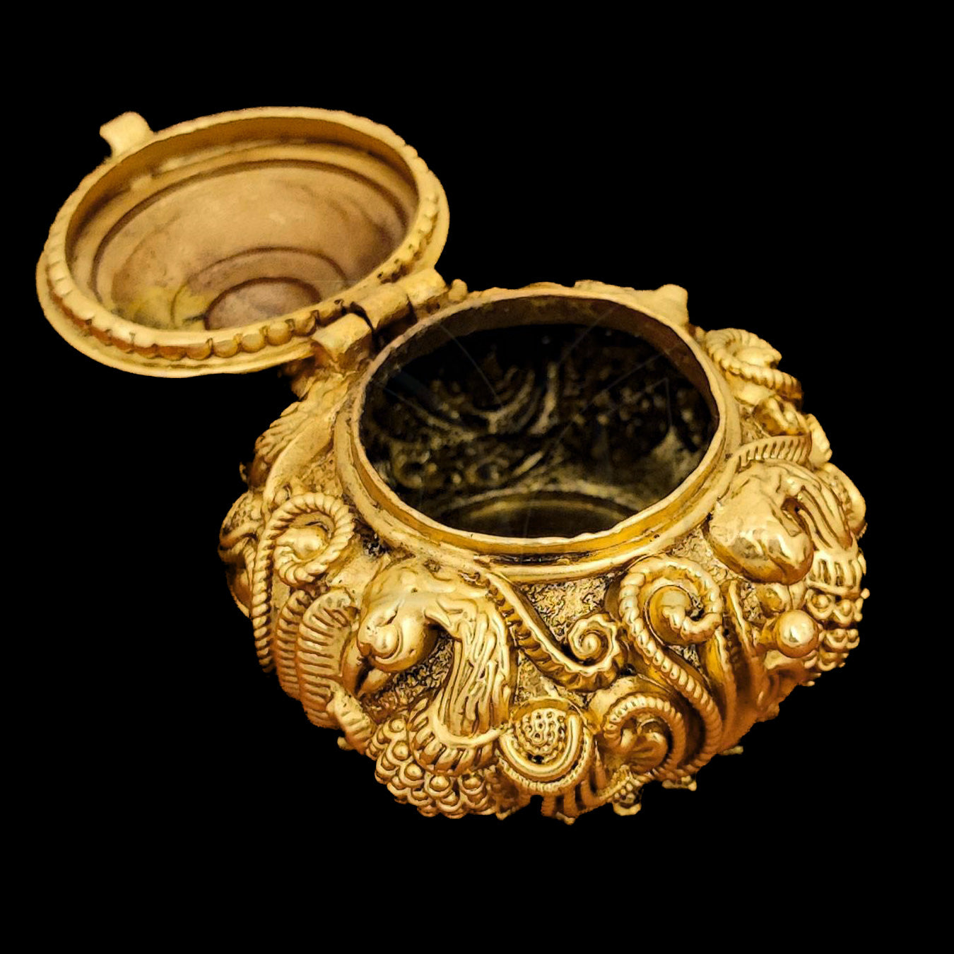 Swan Nakshi Round Kumkum Box