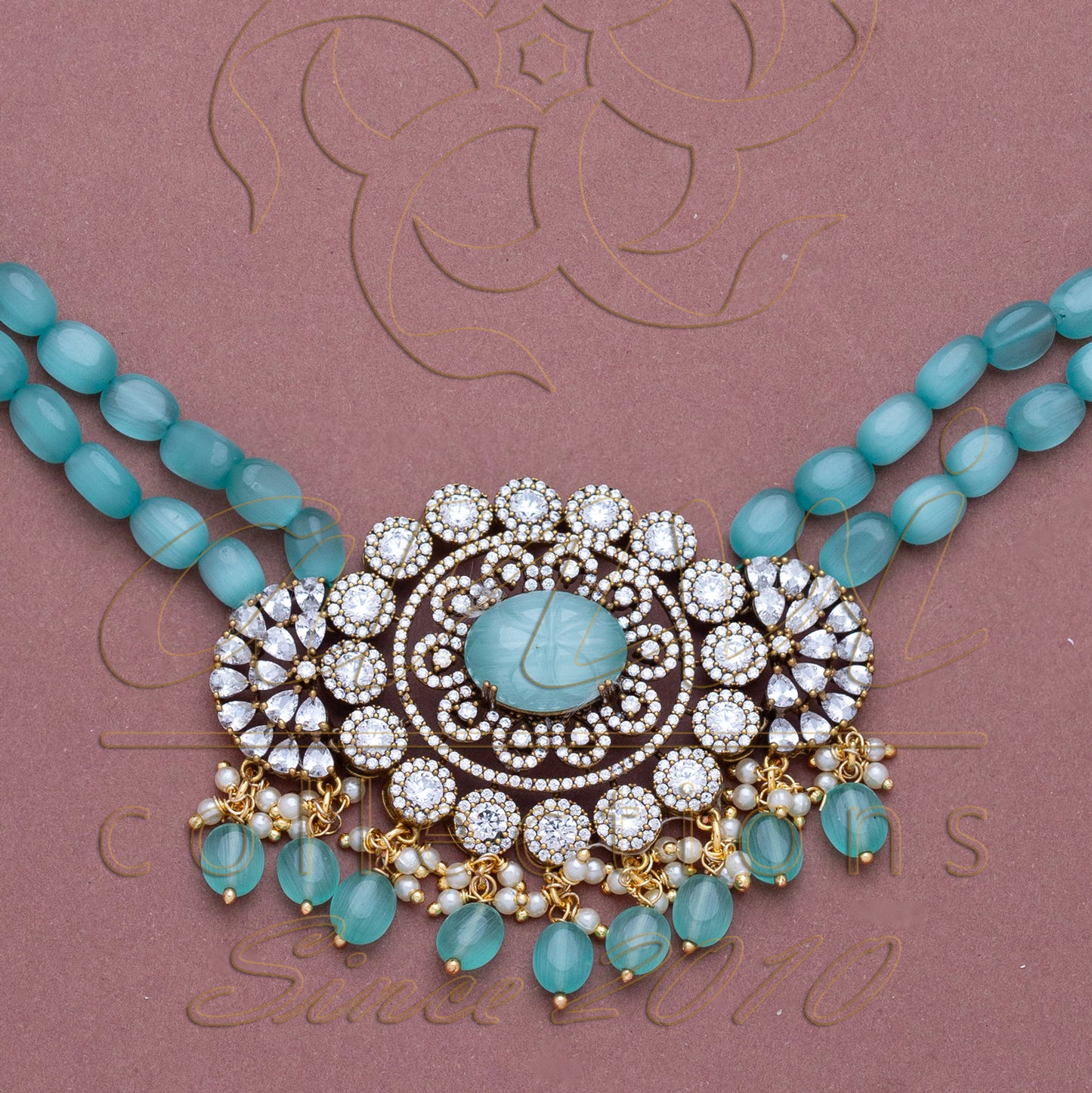 Blue Victorian Necklace Set