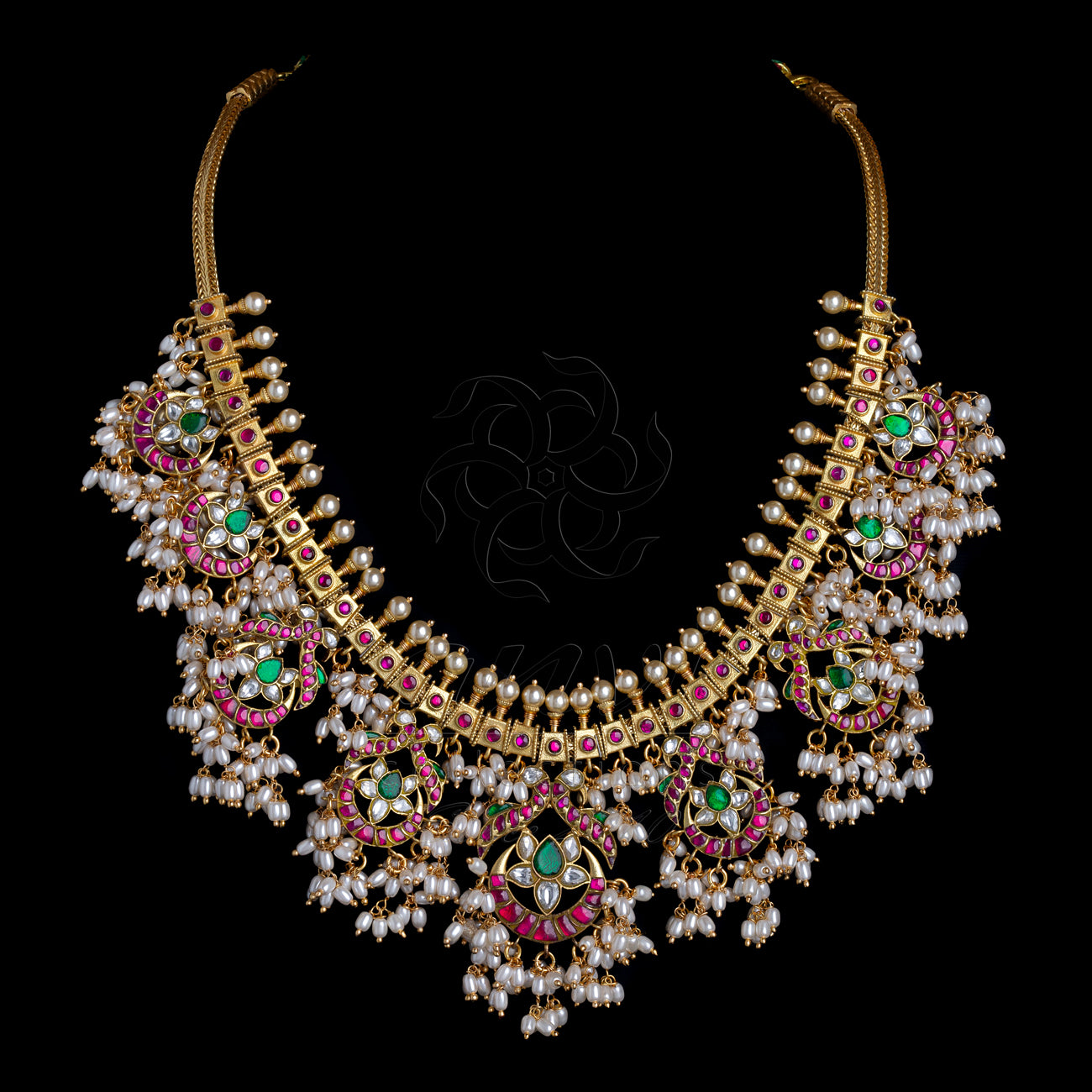 Peacock Chandbali Guttapusala Necklace