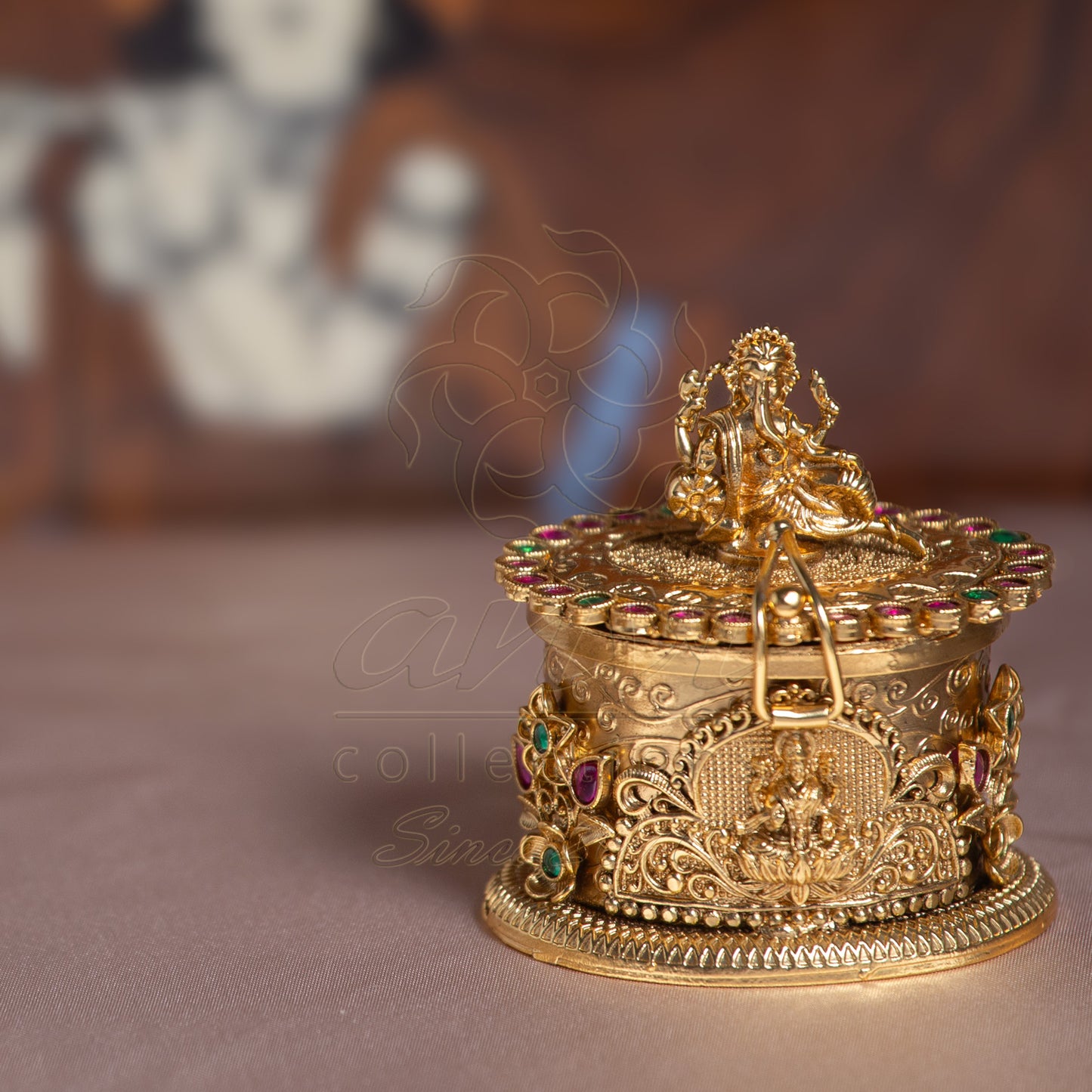 Ganeshji Oval Kumkum Box