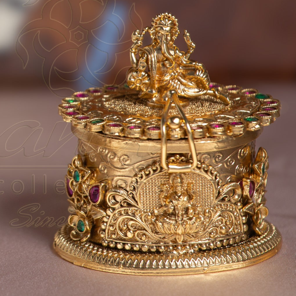 Ganeshji Oval Kumkum Box