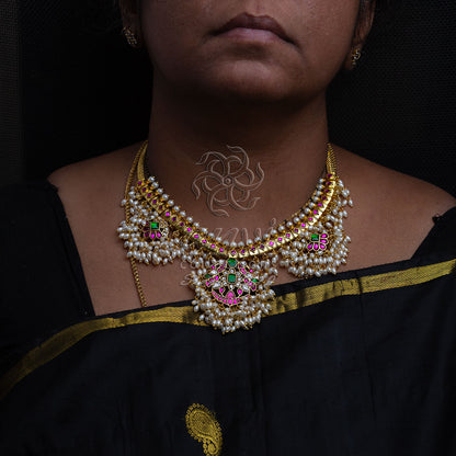 Guttapusala Bridal Combo 1 - Haaram with 3-pc short necklace