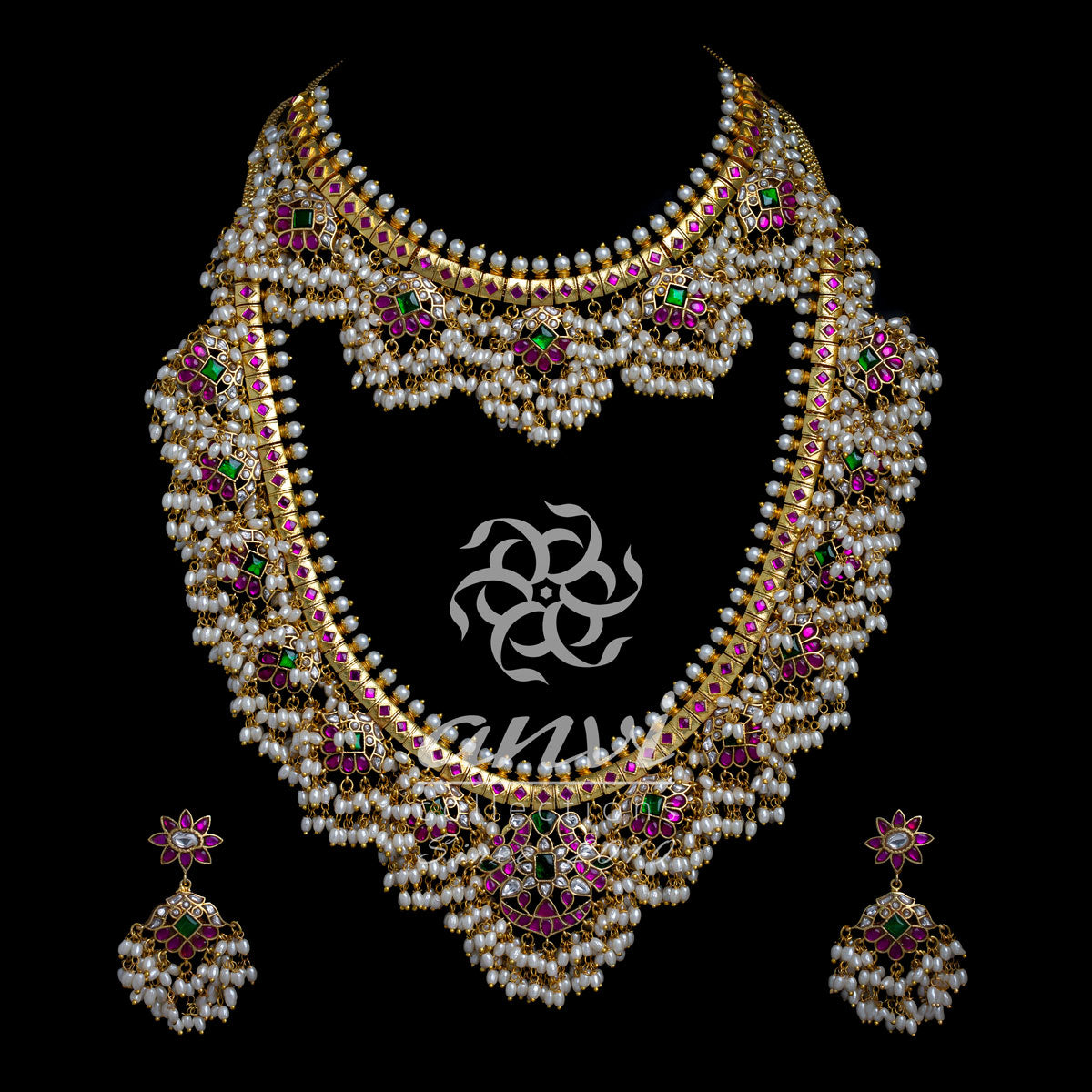 Guttapusala Bridal Combo 2 - Long Haaram with choker style neckpiece