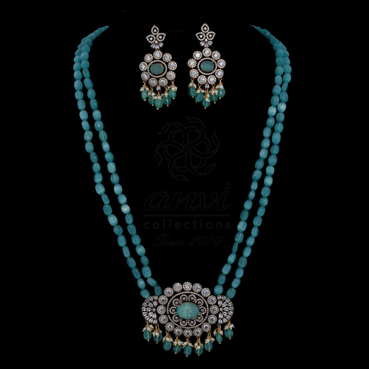 Blue Victorian Necklace Set