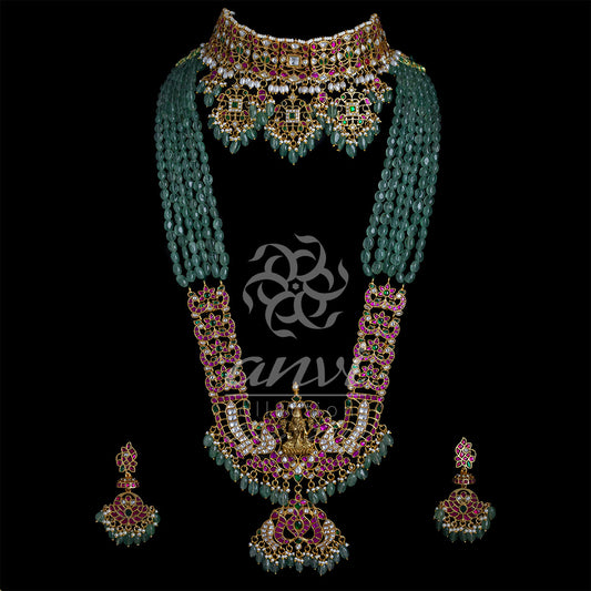 Jadau Kundan Lakshmi Nakshi Rani Haar with Bridal Choker