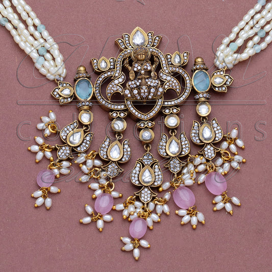 Lakshmi Pearls Victorian Necklace Set