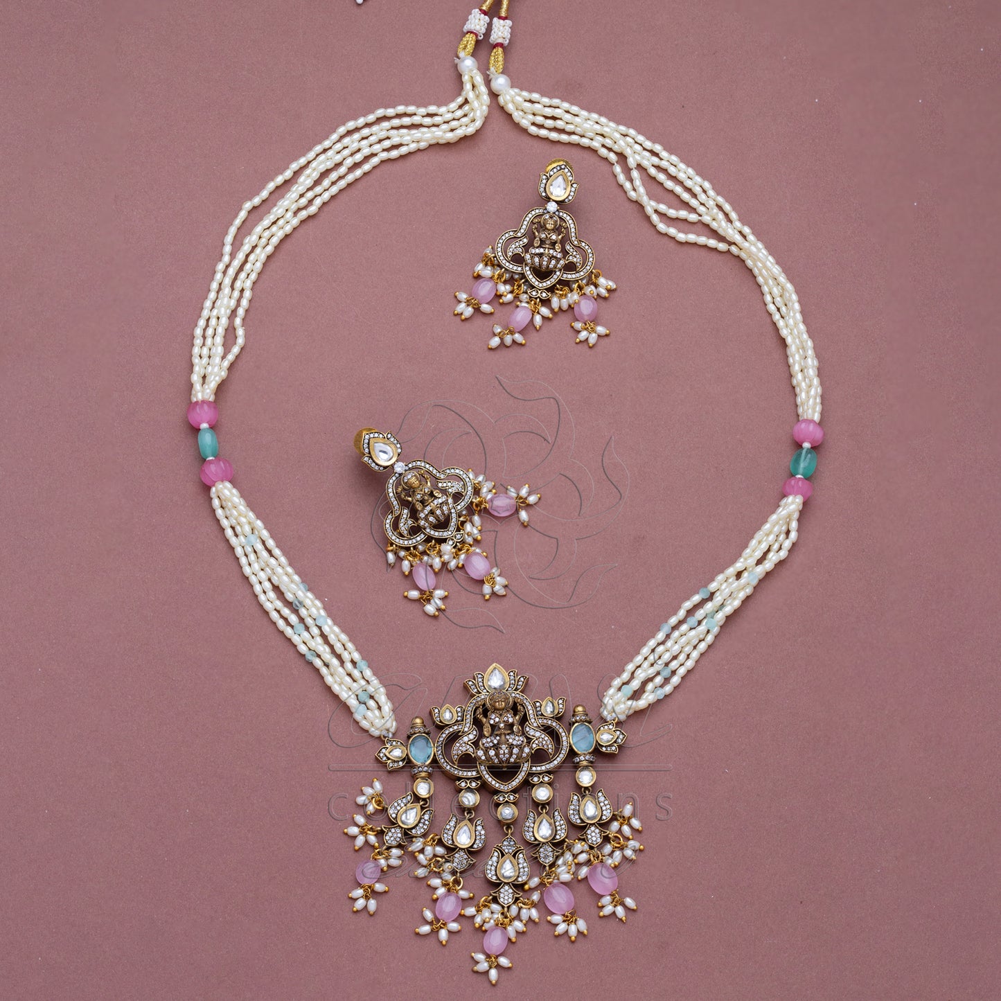 Lakshmi Pearls Victorian Necklace Set