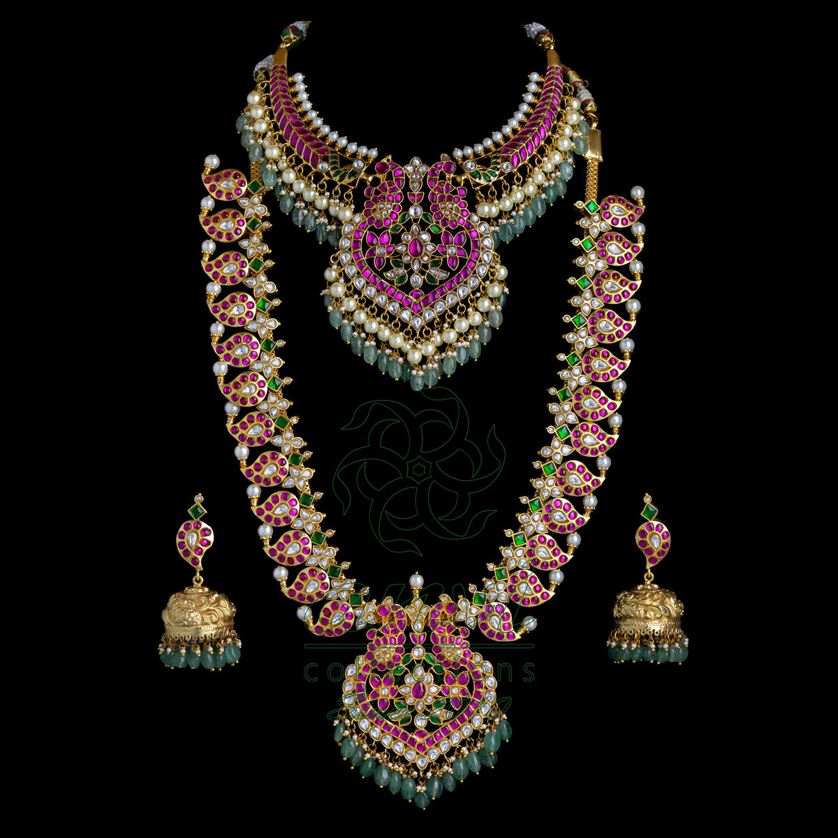 Jadau Kundan Mango Bridal Combo Set - 2