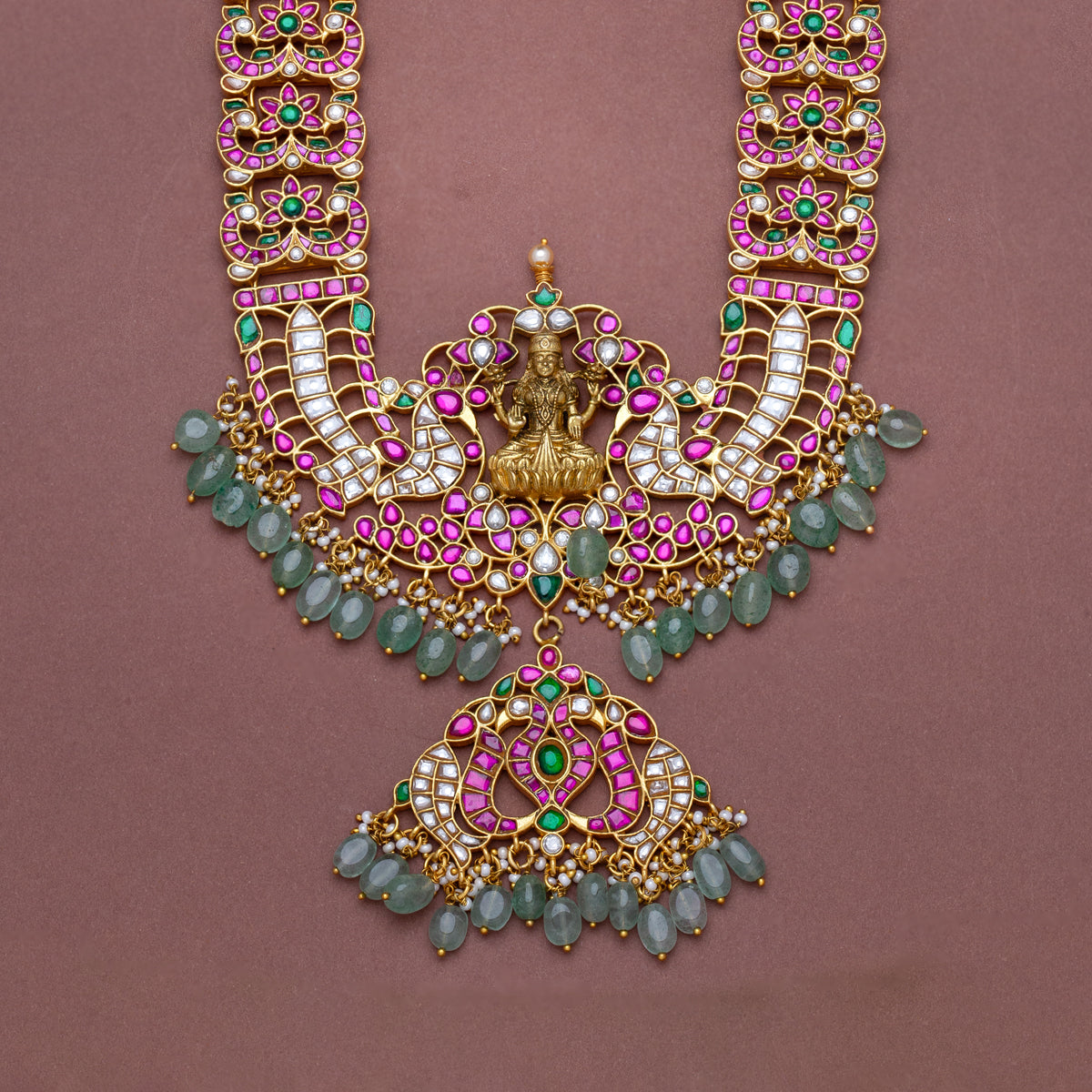 Lakshmi Nakshi Rani Haar with Strawberry Beads