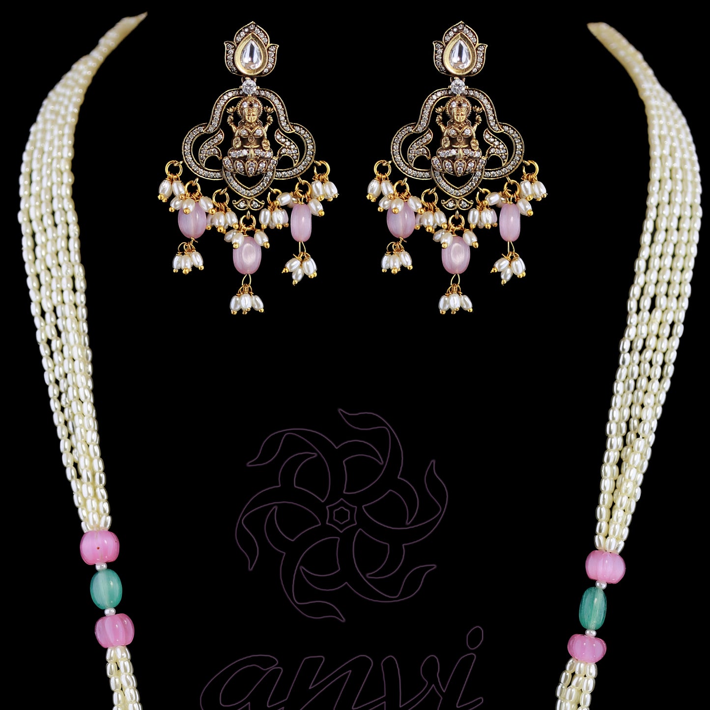 Lakshmi Pearls Victorian Necklace Set