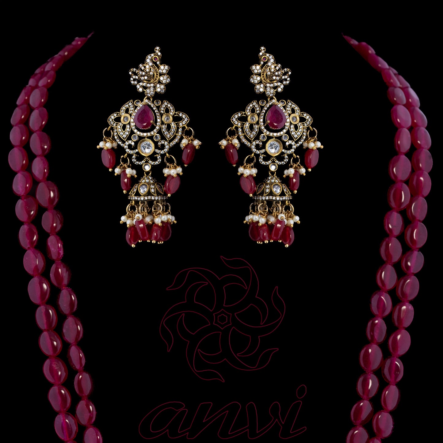 Ruby Victorian Necklace Set