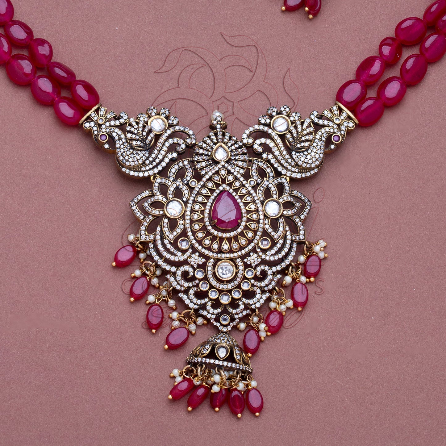 Ruby Victorian Necklace Set