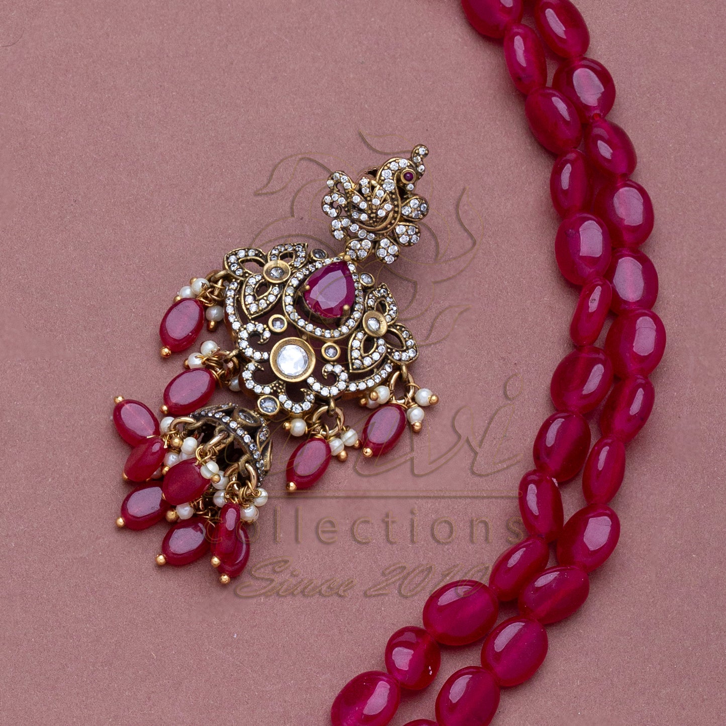 Ruby Victorian Necklace Set