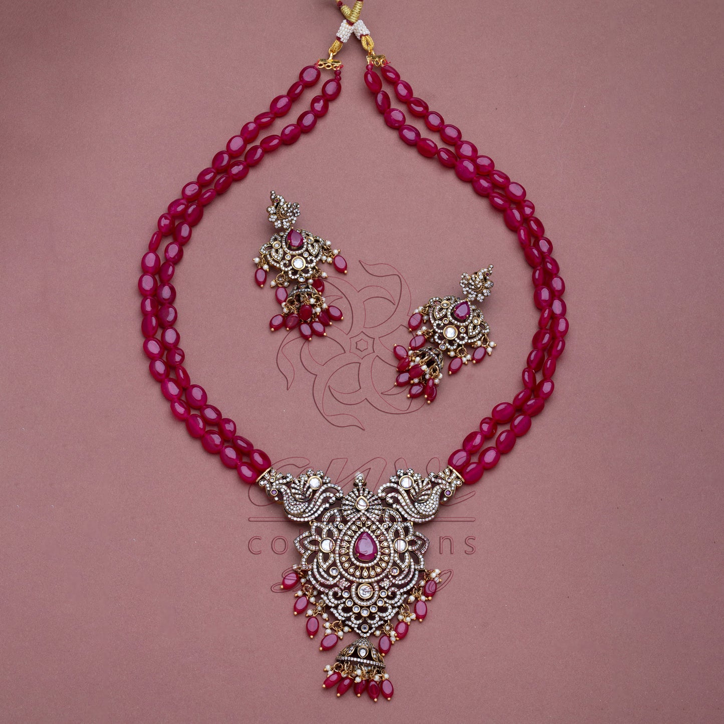 Ruby Victorian Necklace Set