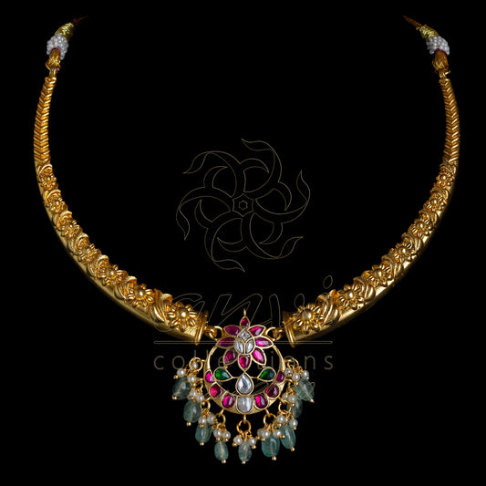 Kante with Small Chand Bali jadua kundan pendant