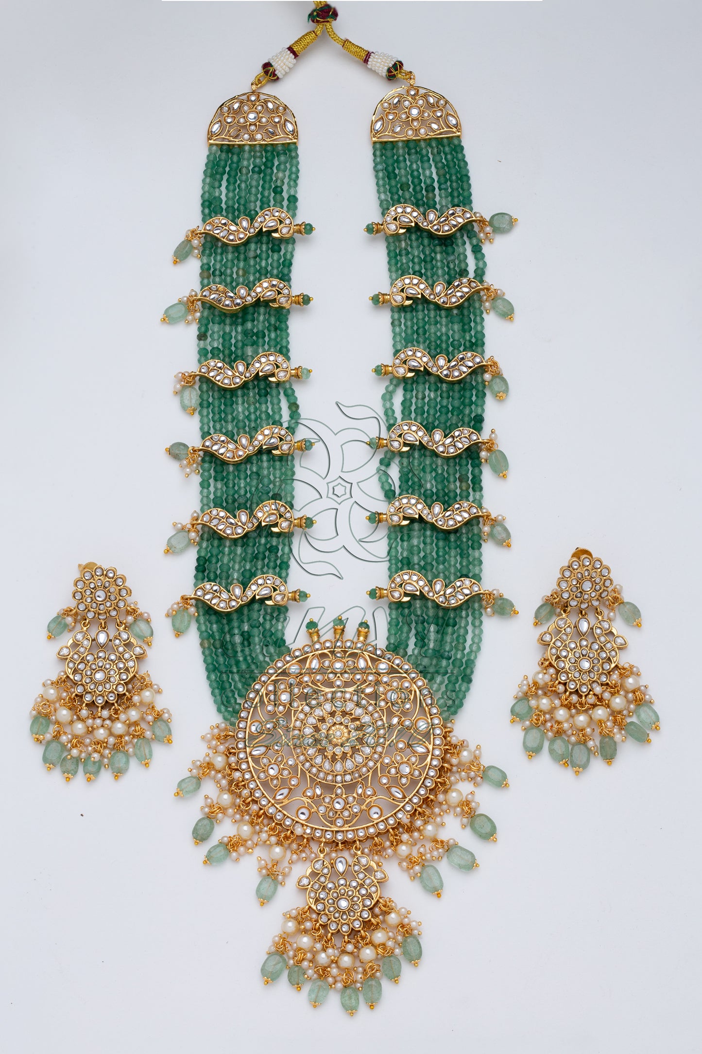 Kempu Rani Haar with White Stones